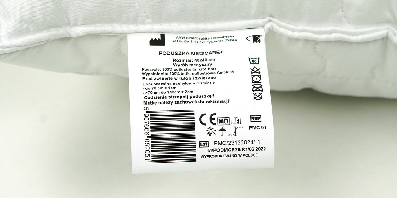 Poduszka medicare puszysta 40x40 cm
